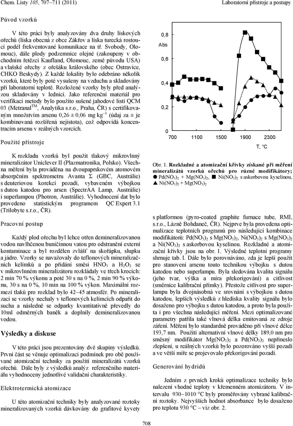 Z každé lokality bylo odebráno několik vzorků, které byly poté vysušeny na vzduchu a skladovány při laboratorní teplotě. Rozložené vzorky byly před analýzou skladovány v lednici.