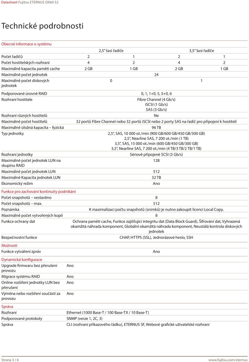 hostitelů Ne Maximálně počet hostitelů 32 portů Fibre Channel nebo 32 portů iscsi nebo 2 porty SAS na řadič pro připojení k hostiteli Maximálně úložná kapacita fyzická 96 TB Typ jednotky 2,5, SAS, 10