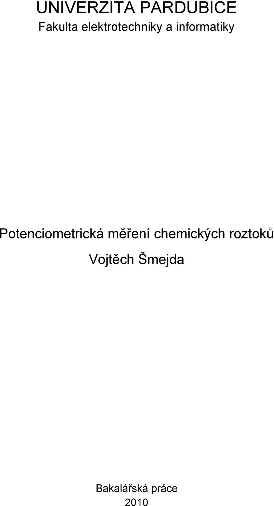 Potenciometrická měření chemických