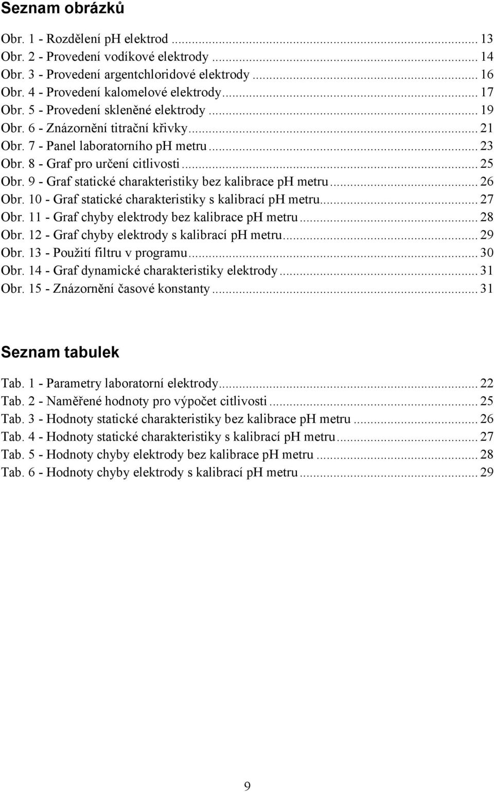 9 - Graf statické charakteristiky bez kalibrace ph metru... 26 Obr. 10 - Graf statické charakteristiky s kalibrací ph metru... 27 Obr. 11 - Graf chyby elektrody bez kalibrace ph metru... 28 Obr.