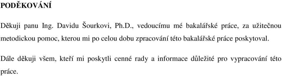 dobu zpracování této bakalářské práce poskytoval.