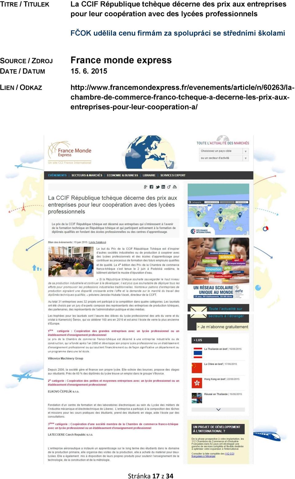 2015 France monde express http://www.francemondexpress.