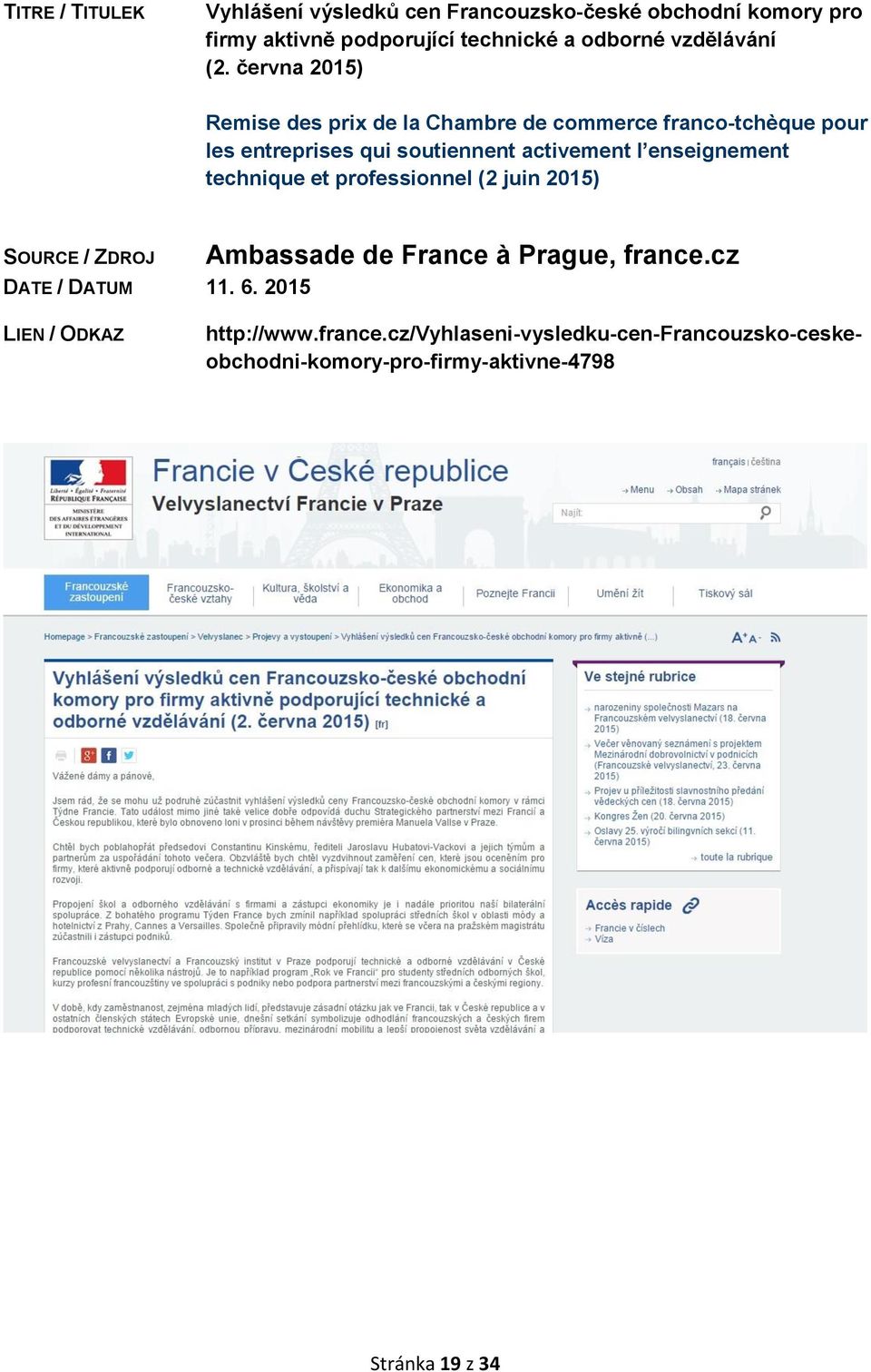 activement l enseignement technique et professionnel (2 juin 2015) DATE / DATUM 11. 6.
