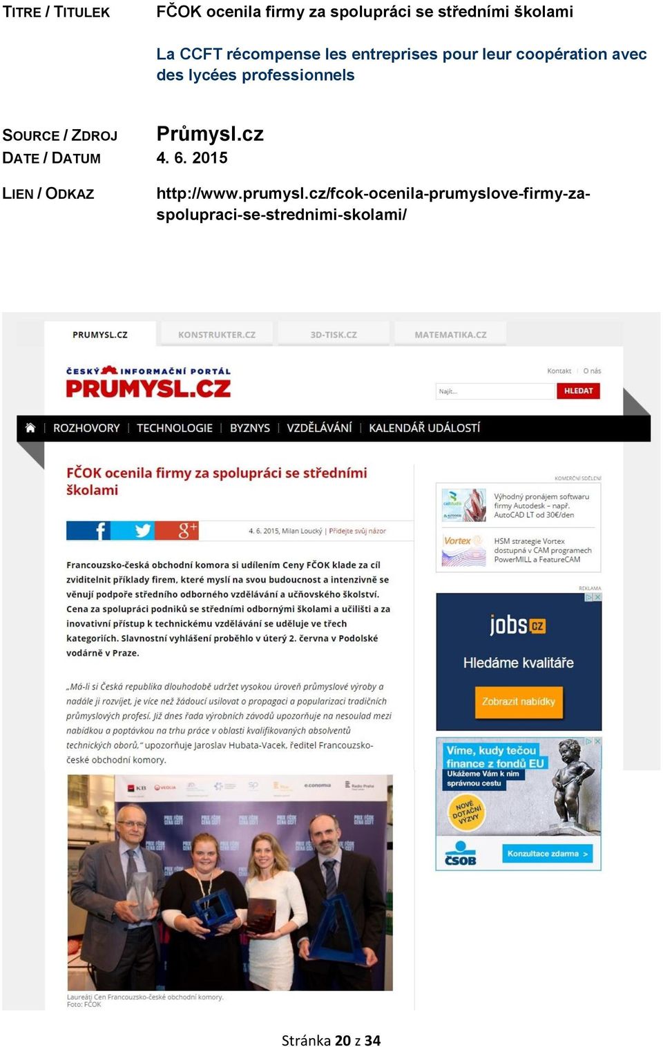 professionnels Průmysl.cz DATE / DATUM 4. 6. 2015 http://www.prumysl.