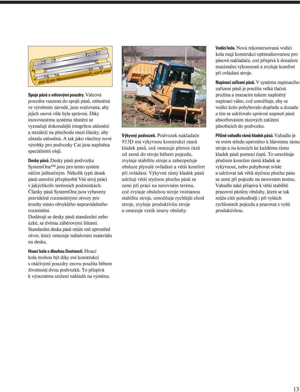 A tak jako všechny nové výrobky pro podvozky Cat jsou naplněna speciálními oleji. Desky pásů. Desky pásů podvozku SystemOne jsou pro tento systém něčím jedinečným.