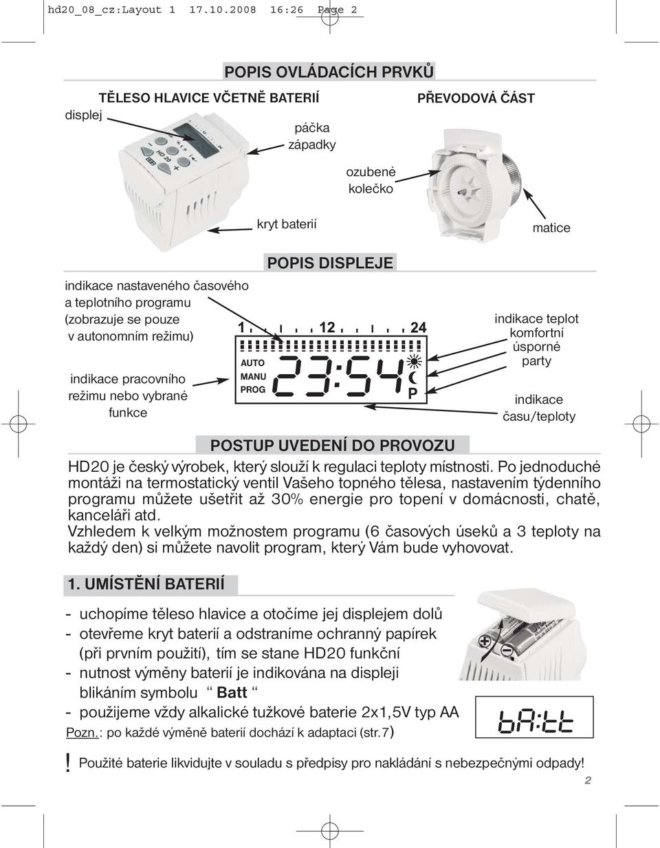 (zobrazuje se pouze v autonomním režimu) indikace pracovního režimu nebo vybrané funkce 1.