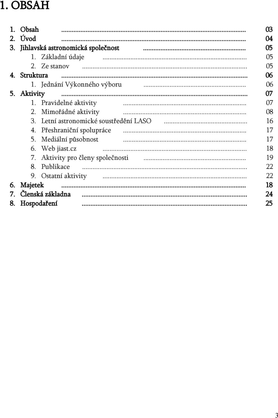 Letní astronomické soustředění LASO... 16 4. Přeshraniční spolupráce... 17 5. Mediální působnost... 17 6. Web jiast.cz... 18 7.