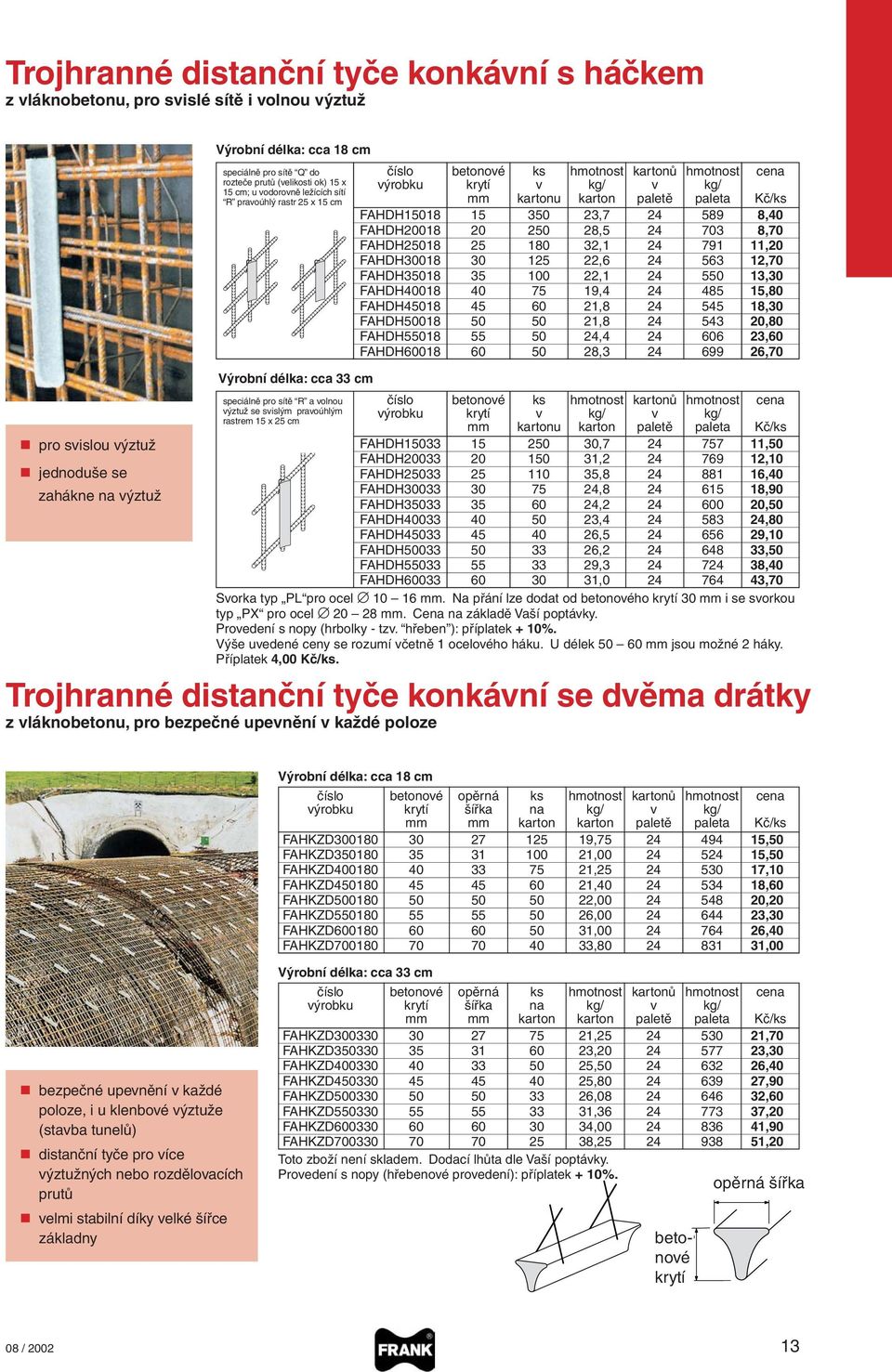 ks hmotnost kartonů hmotnost cena výrobku krytí v kg/ v kg/ mm kartonu karton paletě paleta Kč/ks FAHDH15018 15 350 23,7 24 589 8,40 FAHDH20018 20 250 28,5 24 703 8,70 FAHDH25018 25 180 32,1 24 791