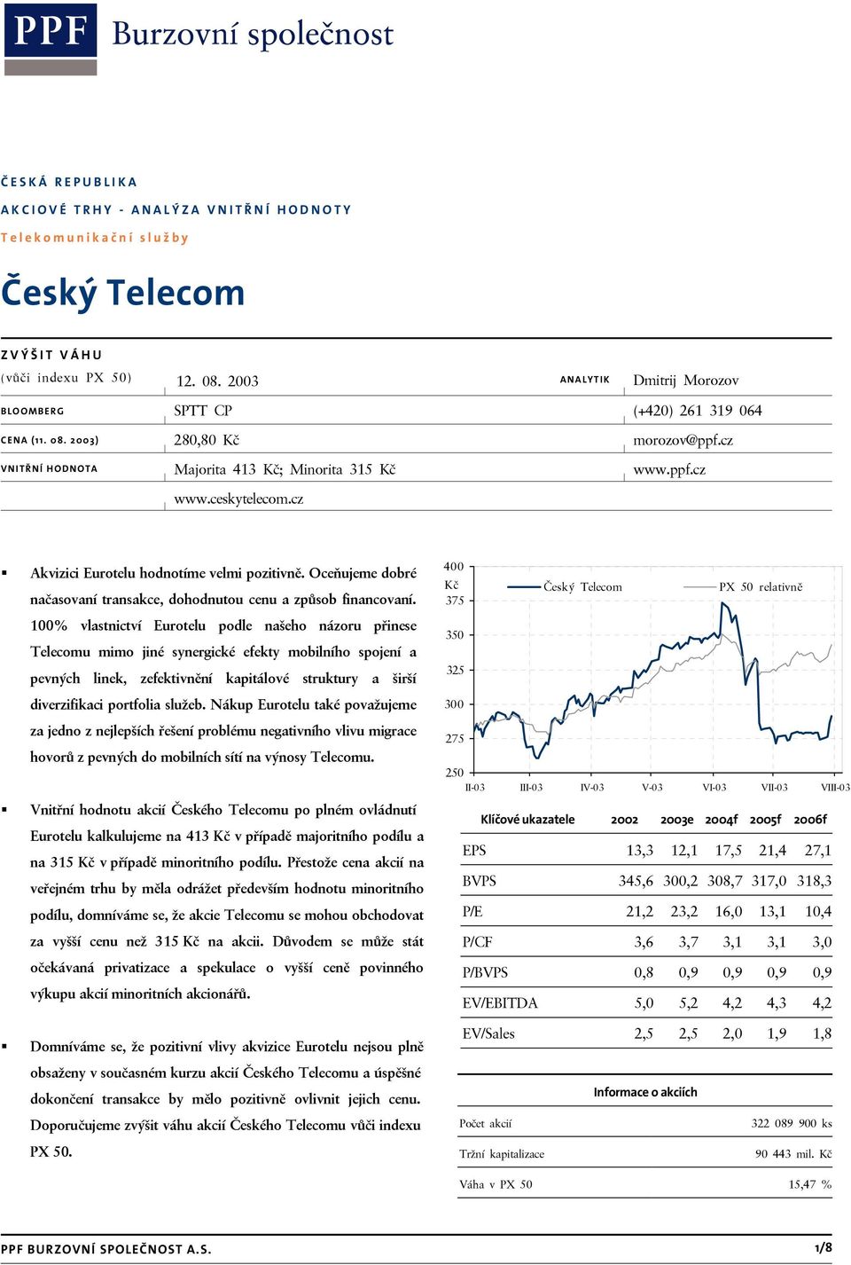 Oceňujeme dobré načasovaní transakce, dohodnutou cenu a způsob financovaní.