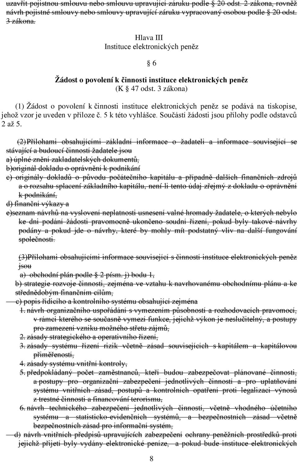 3 zákona) (1) Žádost o povolení k činnosti instituce elektronických peněz se podává na tiskopise, jehož vzor je uveden v příloze č. 5 k této vyhlášce.