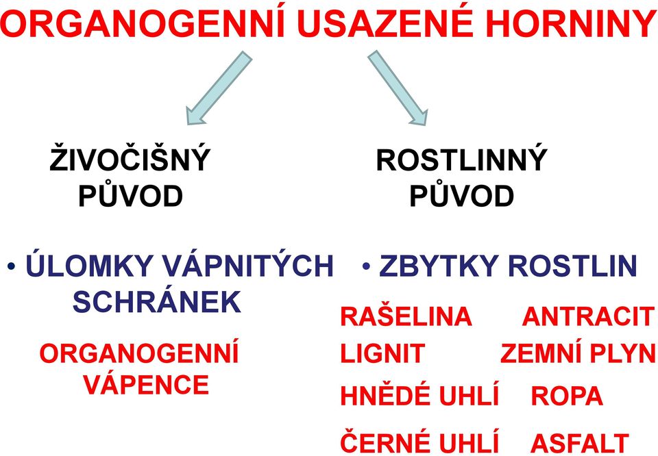 SCHRÁNEK RAŠELINA ANTRACIT ORGANOGENNÍ VÁPENCE