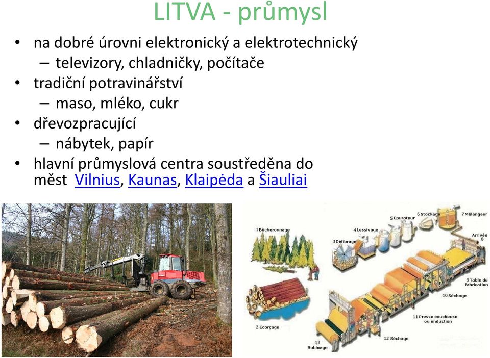 mléko, cukr dřevozpracující nábytek, papír hlavní průmyslová