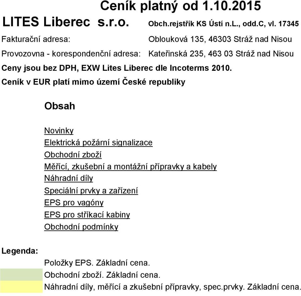 Liberec dle Incoterms 2010.