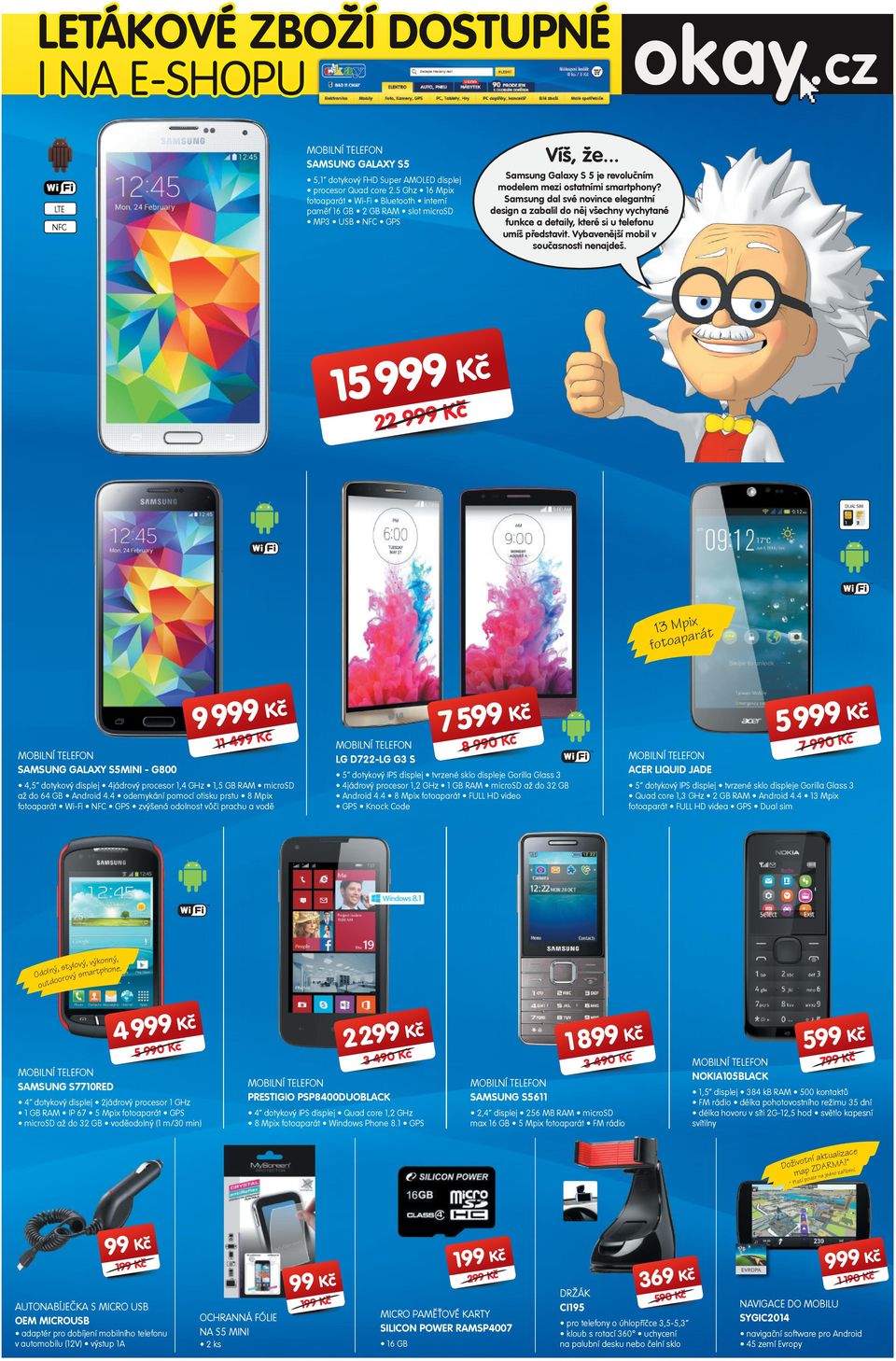 5, dotykový FHD Super AMOLED displej procesor Quad core.5 Ghz 6 Mpix fotoaparát Wi-Fi Bluetooth interní paměť 6 GB GB RAM slot microsd MP3 USB NFC GPS LTE NFC okay.