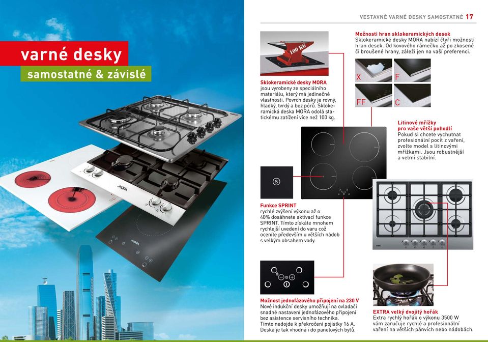 Možnosti hran sklokeramických desek Sklokeramické desky MORA nabízí čtyři možnosti hran desek. Od kovového rámečku až po zkosené či broušené hrany, záleží jen na vaší preferenci.