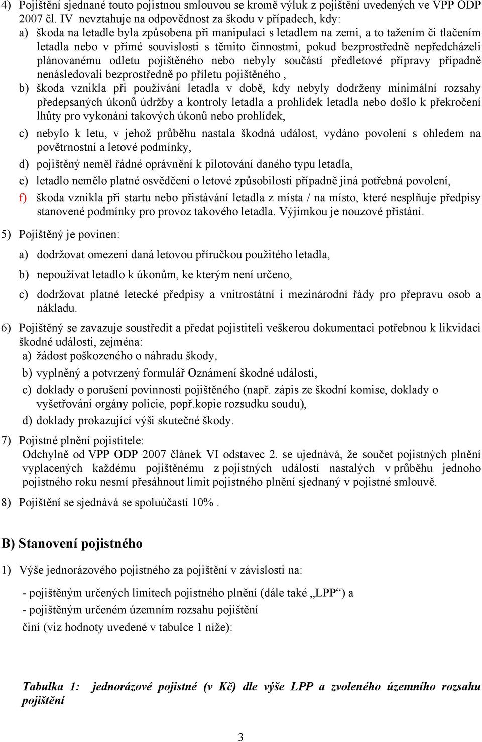 bezprostředně nepředcházeli plánovnému odletu pojištěného nebo nebyly součástí předletové příprvy přípdně nenásledovli bezprostředně po příletu pojištěného, b) škod vznikl při používání letdl v době,