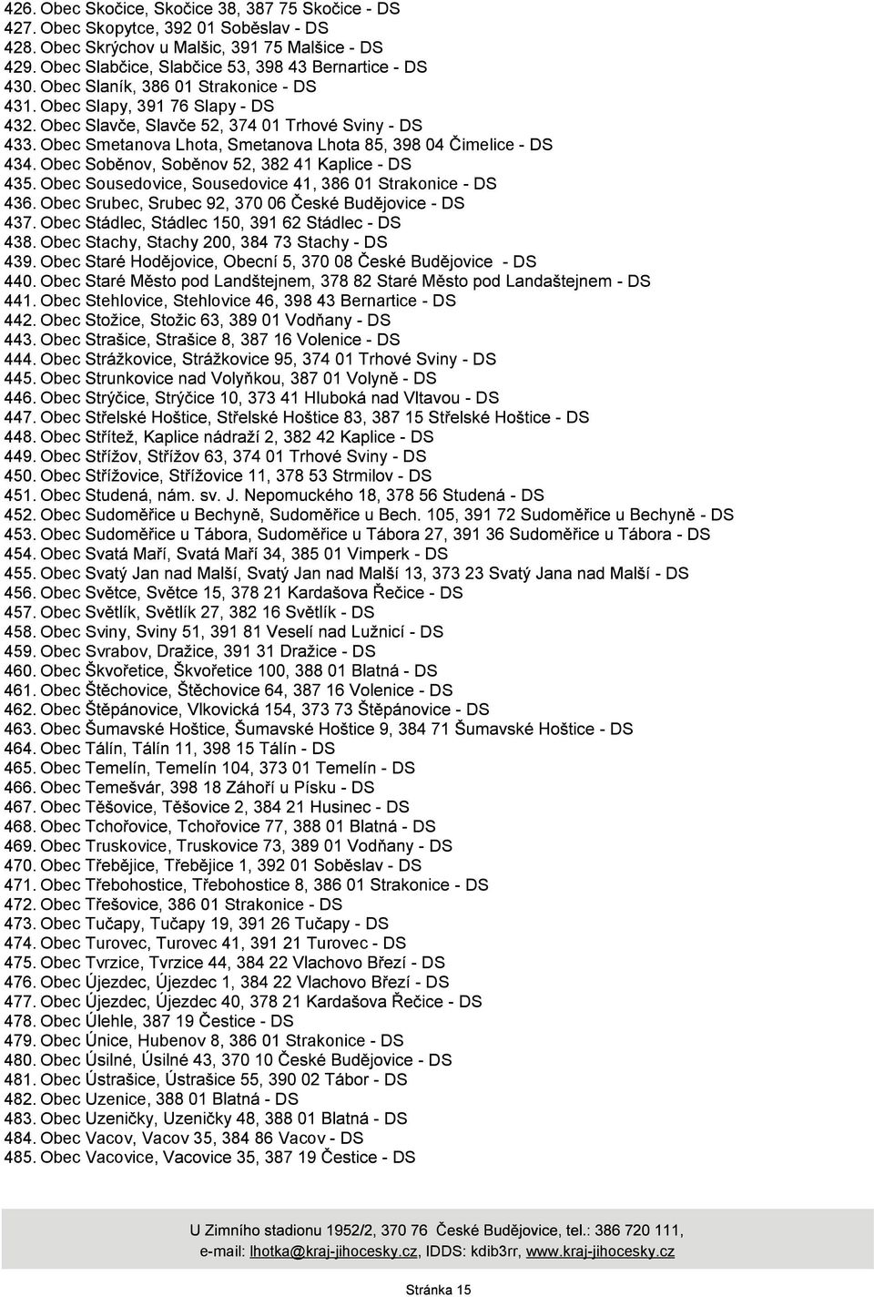 Obec 443.Obec, 444.Obec 445.Obec 446.Obec 447.Obec 448.Obec 449.Obec 450.Obec 451.Obec 452.Obec 453.Obec 454.Obec 455.Obec 456.Obec 457.Obec 458.Obec Sviny, 459.Obec Svrabov, 460.Obec 461.Obec 462.