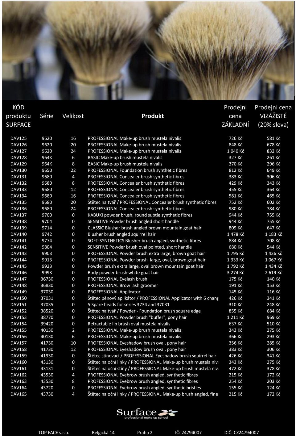 synthetic fibres 812 Kč 649 Kč DAV131 9680 4 PROFESSIONAL Concealer brush synthetic fibres 383 Kč 306 Kč DAV132 9680 8 PROFESSIONAL Concealer brush synthetic fibres 429 Kč 343 Kč DAV133 9680 12