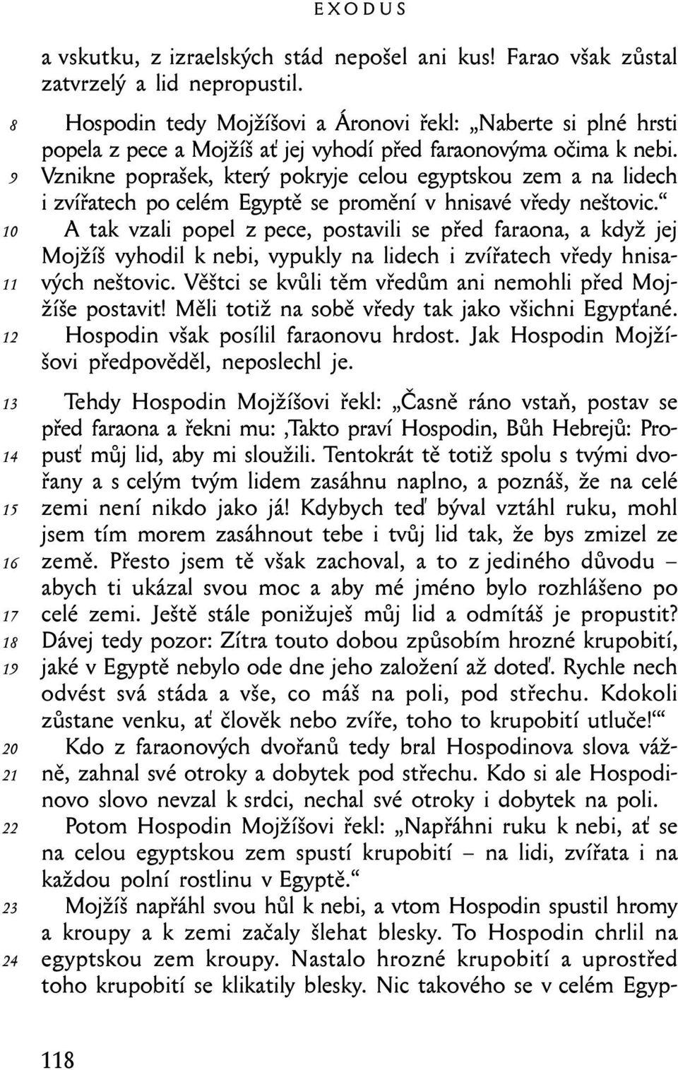 Vznikne poprašek, který pokryje celou egyptskou zem a na lidech i zvířatech po celém Egyptě se promění v hnisavé vředy neštovic.