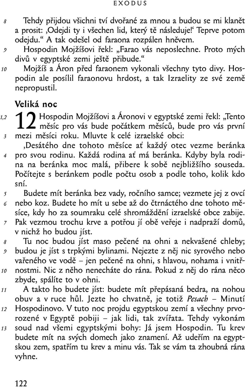 Hospodin ale posílil faraonovu hrdost, a tak Izraelity ze své země nepropustil.