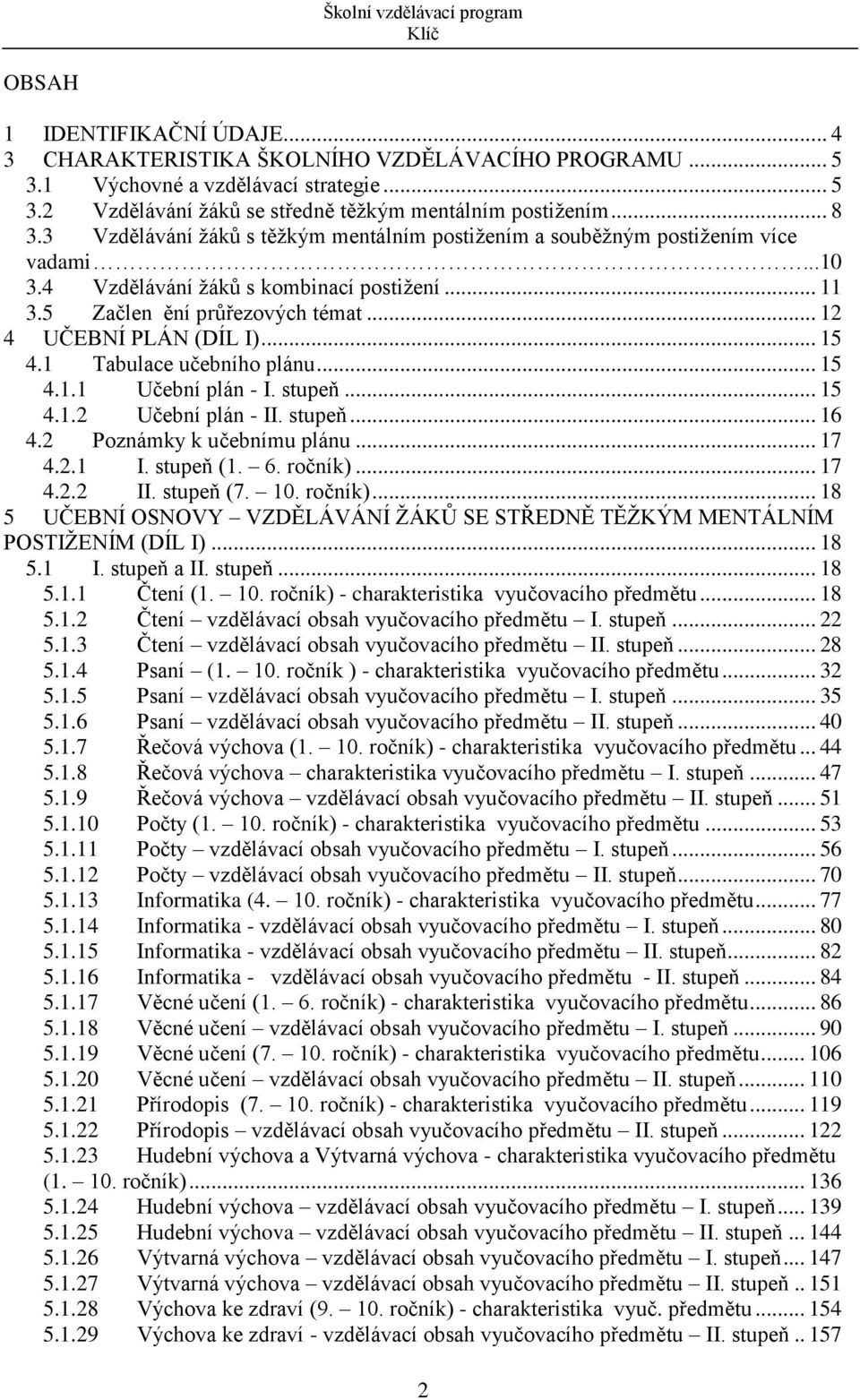 .. 15 4.1 Tabulace učebního plánu... 15 4.1.1 Učební plán - I. stupeň... 15 4.1.2 Učební plán - II. stupeň... 16 4.2 Poznámky k učebnímu plánu... 17 4.2.1 I. stupeň (1. 6. ročník)... 17 4.2.2 II.