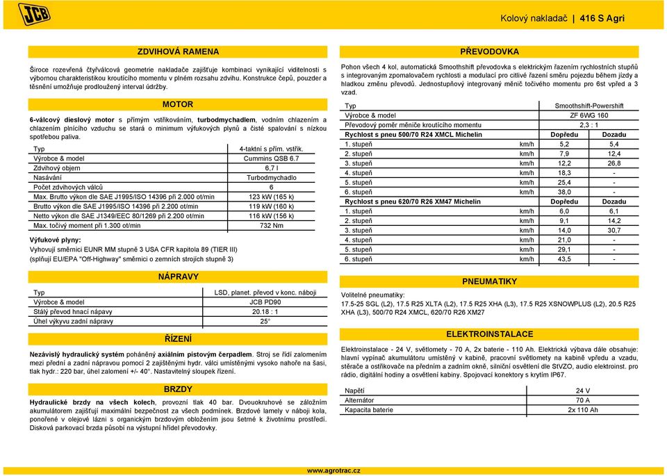 MOTOR 6-válcový dieslový motor s přímým vstřikováním, turbodmychadlem, vodním chlazením a chlazením plnícího vzduchu se stará o minimum výfukových plynů a čisté spalování s nízkou spotřebou paliva.