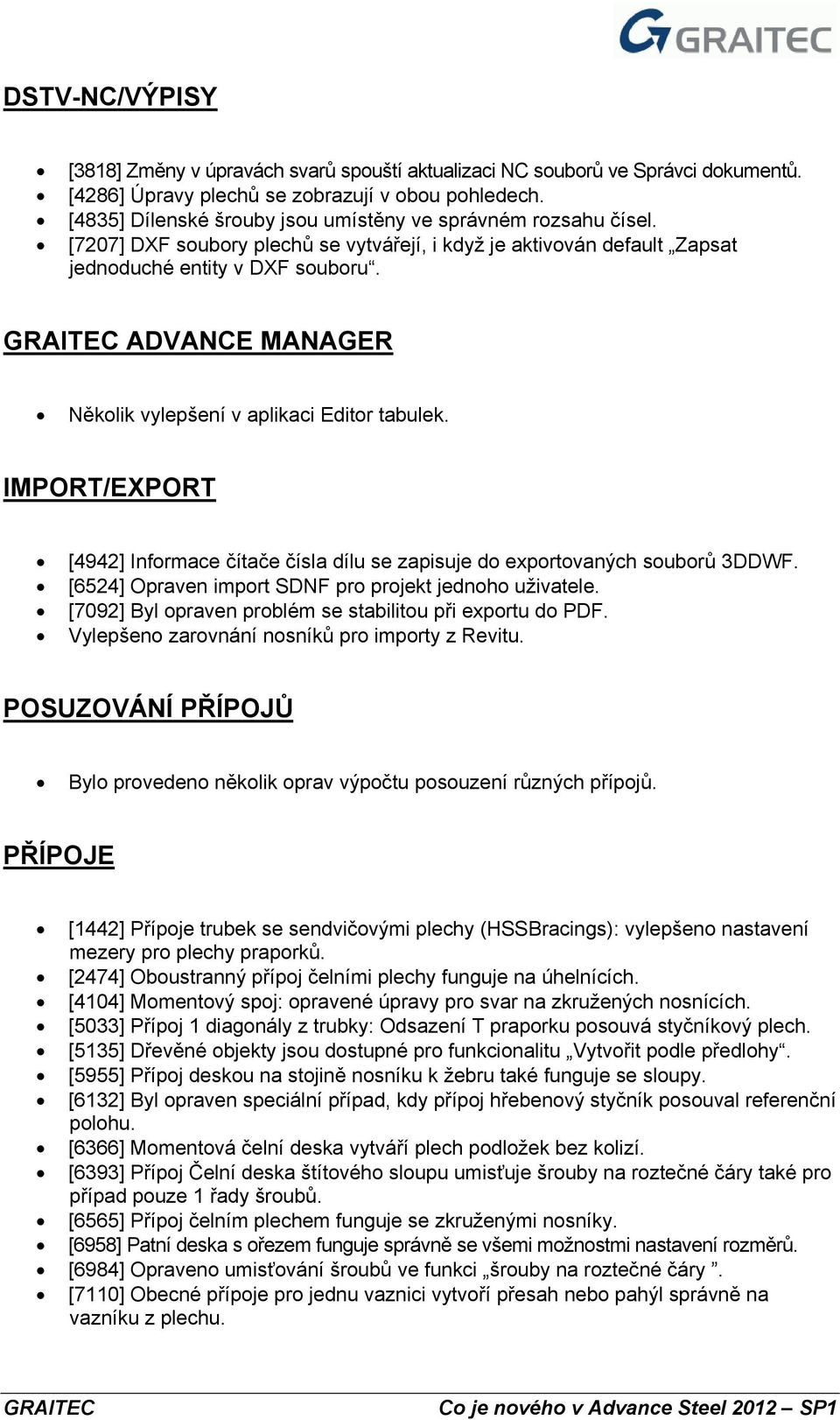 ADVANCE MANAGER Několik vylepšení v aplikaci Editor tabulek. IMPORT/EXPORT [4942] Informace čítače čísla dílu se zapisuje do exportovaných souborů 3DDWF.