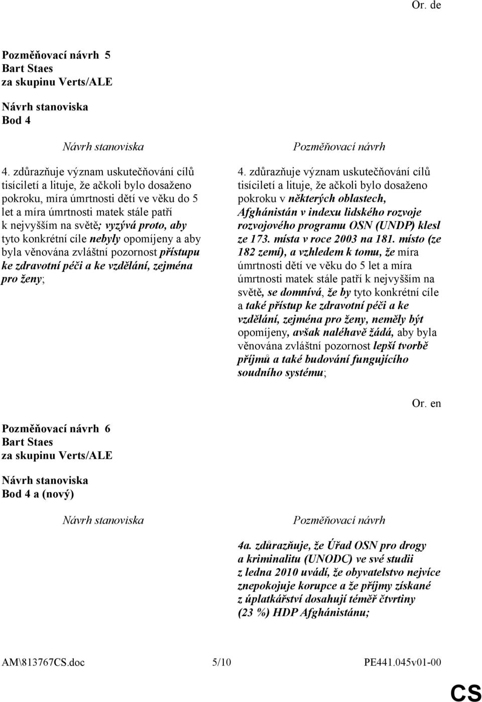 aby tyto konkrétní cíle nebyly opomíjeny a aby byla věnována zvláštní pozornost přístupu ke zdravotní péči a ke vzdělání, zejména pro ženy; 4.