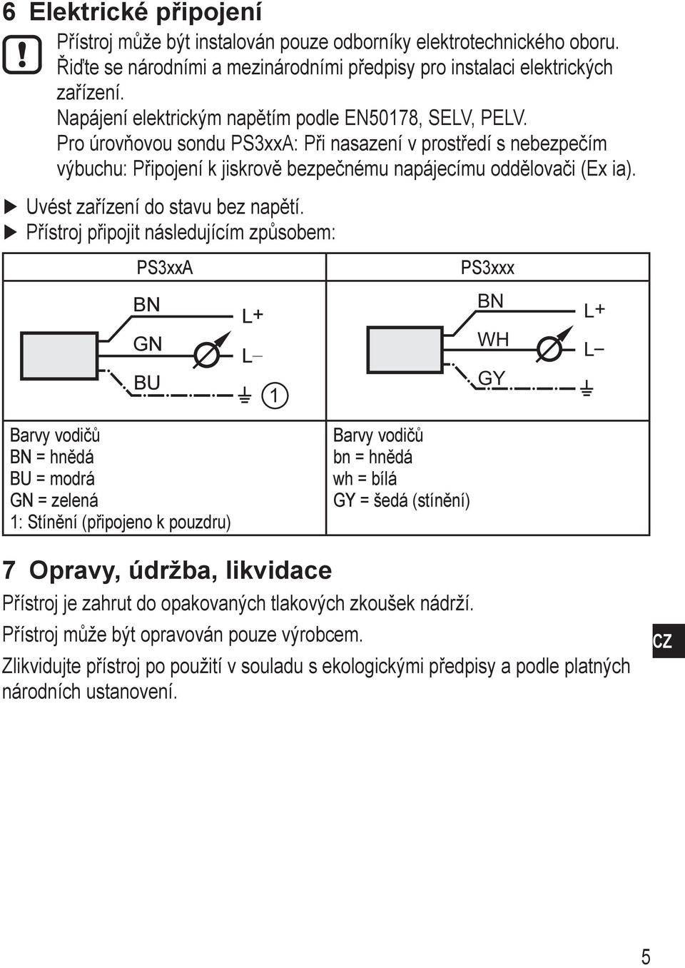 Uvést zařízení do stavu bez napětí.