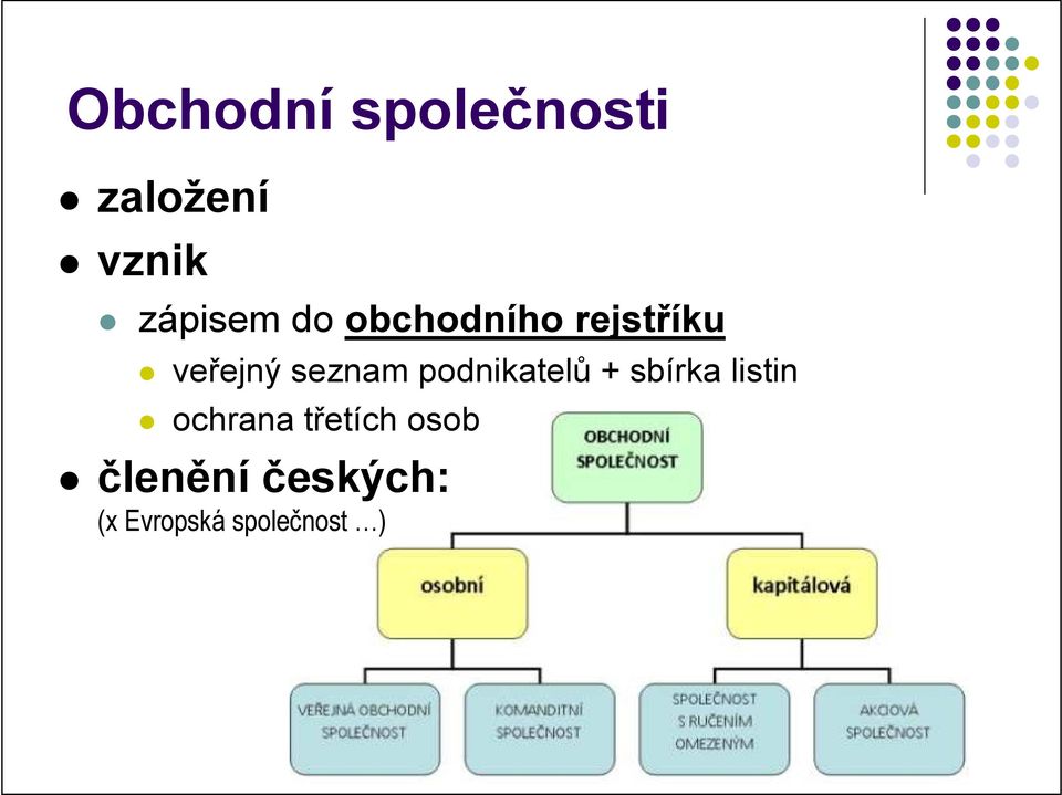 seznam podnikatelů + sbírka listin ochrana