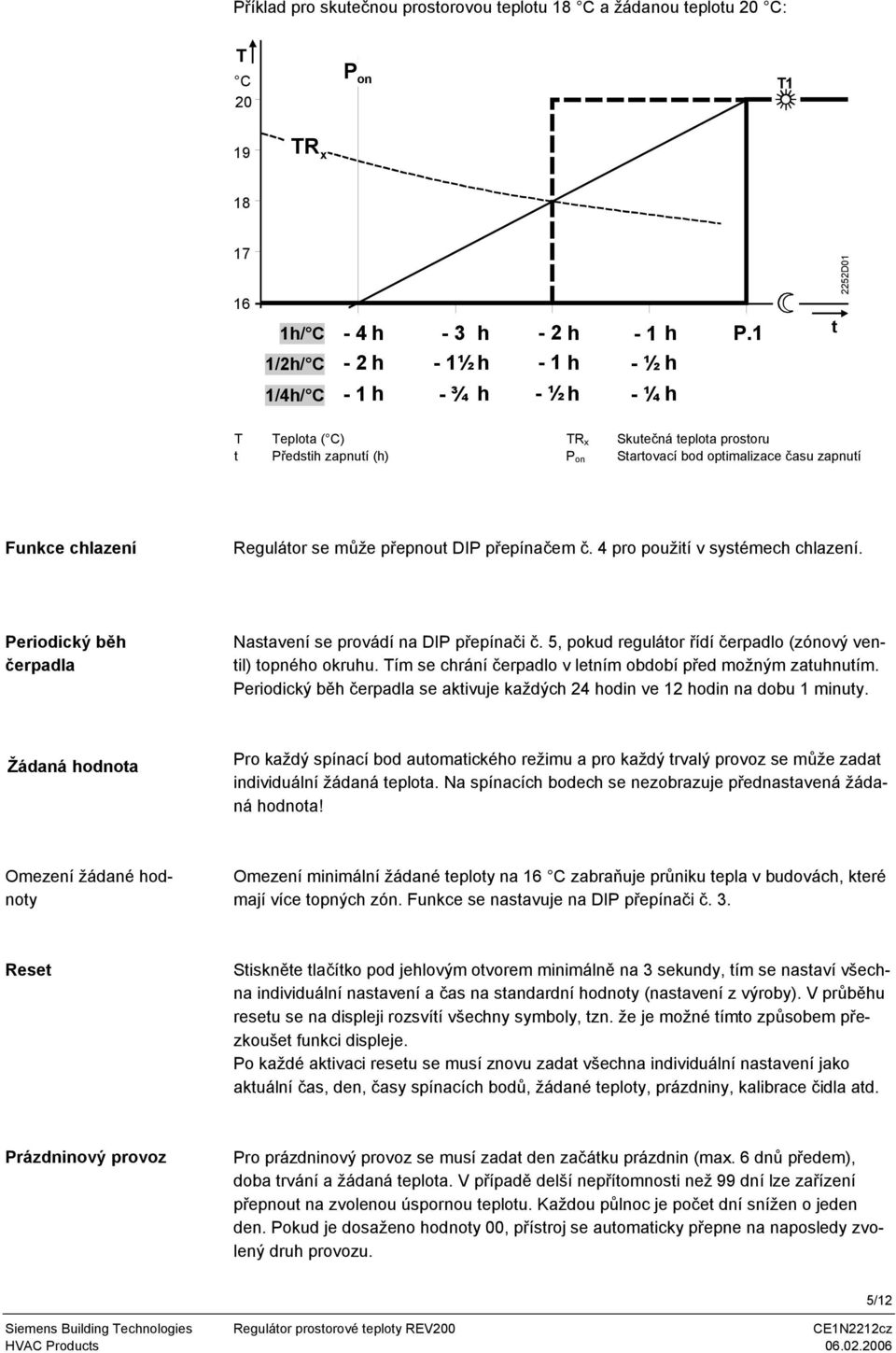 chlazení Regulátor se může přepnout DIP přepínačem č. 4 pro použití v systémech chlazení. Periodický běh čerpadla Nastavení se provádí na DIP přepínači č.