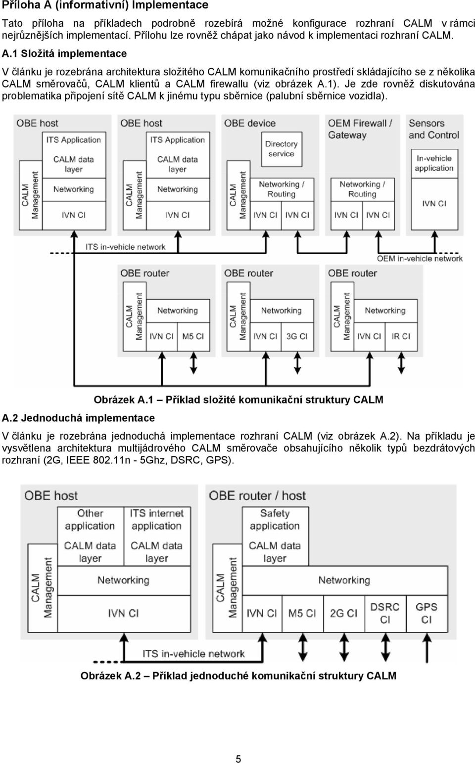 1 Složitá implementace V článku je rozebrána architektura složitého CALM komunikačního prostředí skládajícího se z několika CALM směrovačů, CALM klientů a CALM firewallu (viz obrázek A.1).