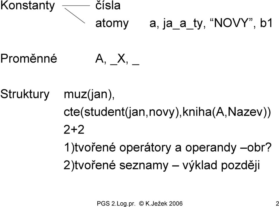 cte(student(jan,novy),kniha(a,nazev)) 2+2 1)tvořené