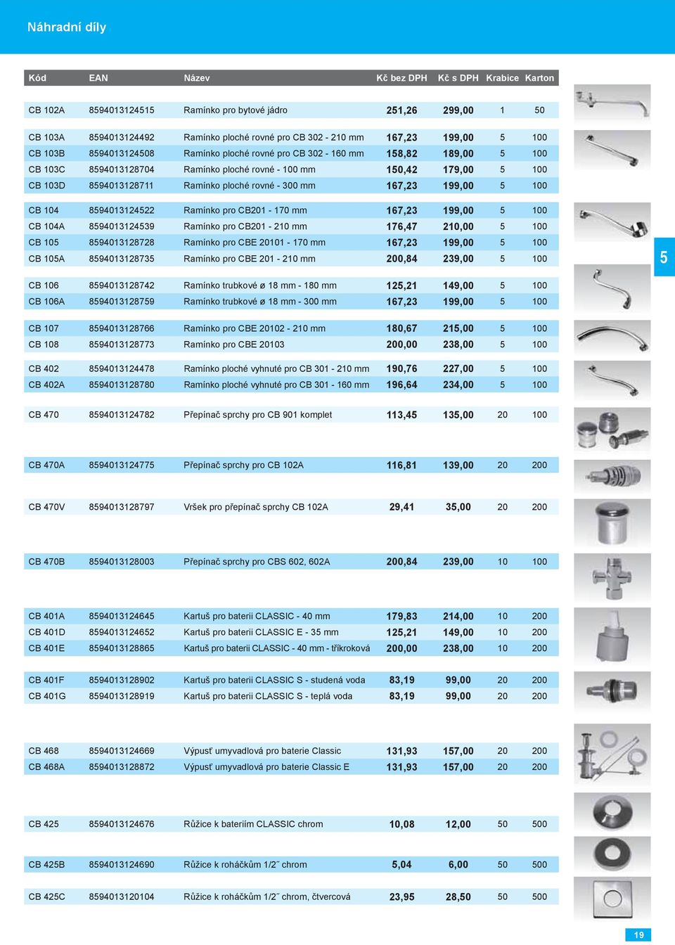 ploché rovné - 300 mm 167,23 199,00 5 100 CB 104 8594013124522 Ramínko pro CB201-170 mm 167,23 199,00 5 100 CB 104A 8594013124539 Ramínko pro CB201-210 mm 176,47 210,00 5 100 CB 105 8594013128728