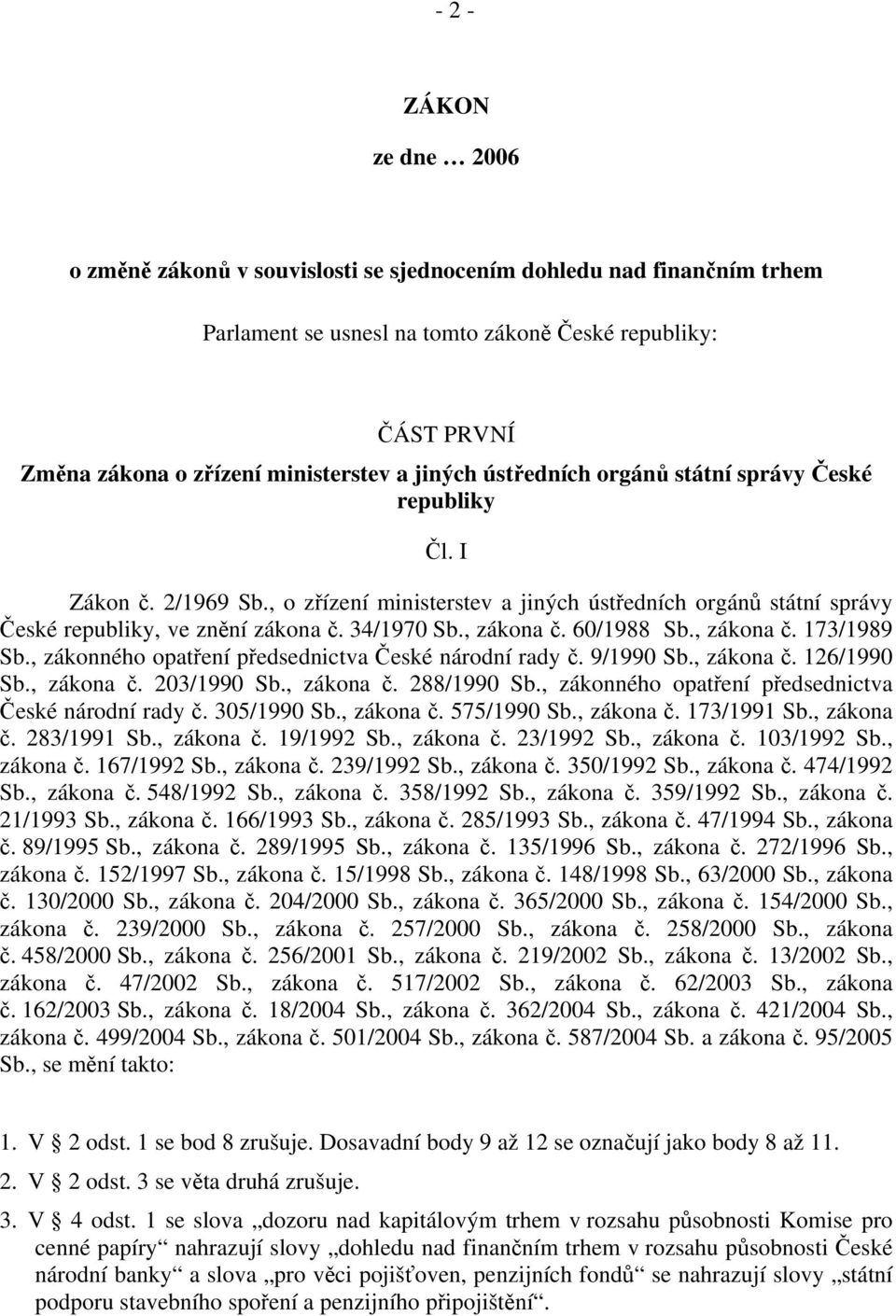 , zákona č. 60/1988 Sb., zákona č. 173/1989 Sb., zákonného opatření předsednictva České národní rady č. 9/1990 Sb., zákona č. 126/1990 Sb., zákona č. 203/1990 Sb., zákona č. 288/1990 Sb.