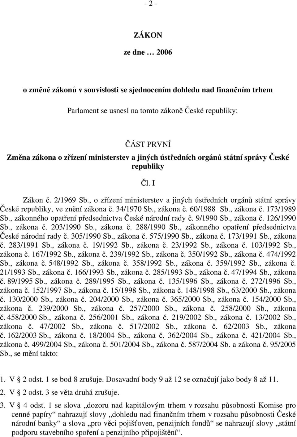 , zákona č. 60/1988 Sb., zákona č. 173/1989 Sb., zákonného opatření předsednictva České národní rady č. 9/1990 Sb., zákona č. 126/1990 Sb., zákona č. 203/1990 Sb., zákona č. 288/1990 Sb.