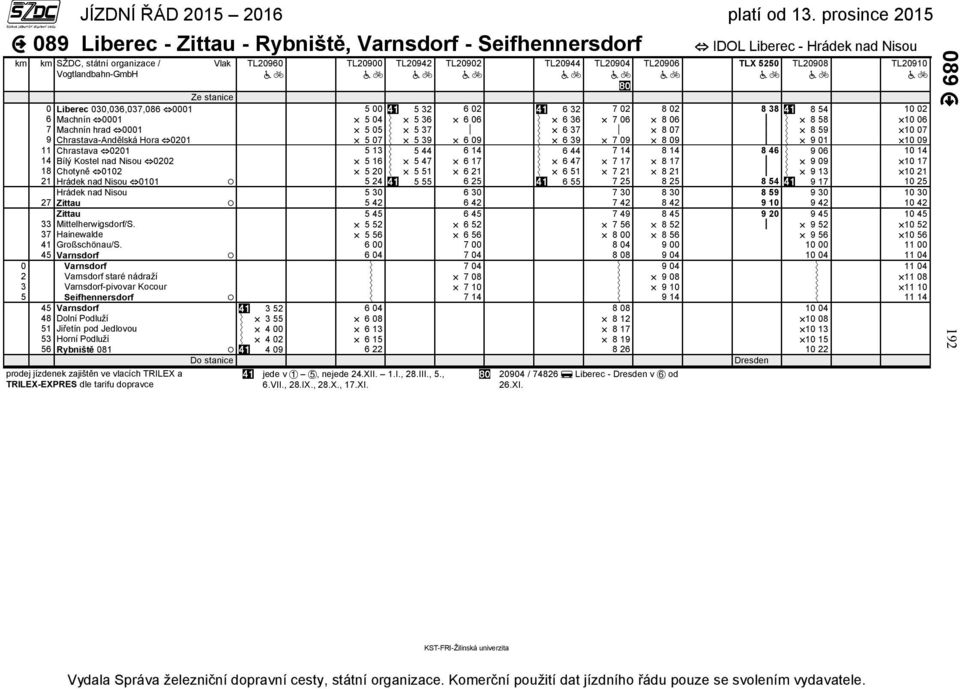 5 13 5 44 6 14 6 44 7 14 8 14 8 46 9 06 10 14 14 Bílý Kostel nad Nisou 0202 5 16 5 47 6 17 6 47 7 17 8 17 9 09 10 17 18 Chotyně 0102 5 20 5 51 6 21 6 51 7 21 8 21 9 13 10 21 21 Hrádek nad Nisou 0101