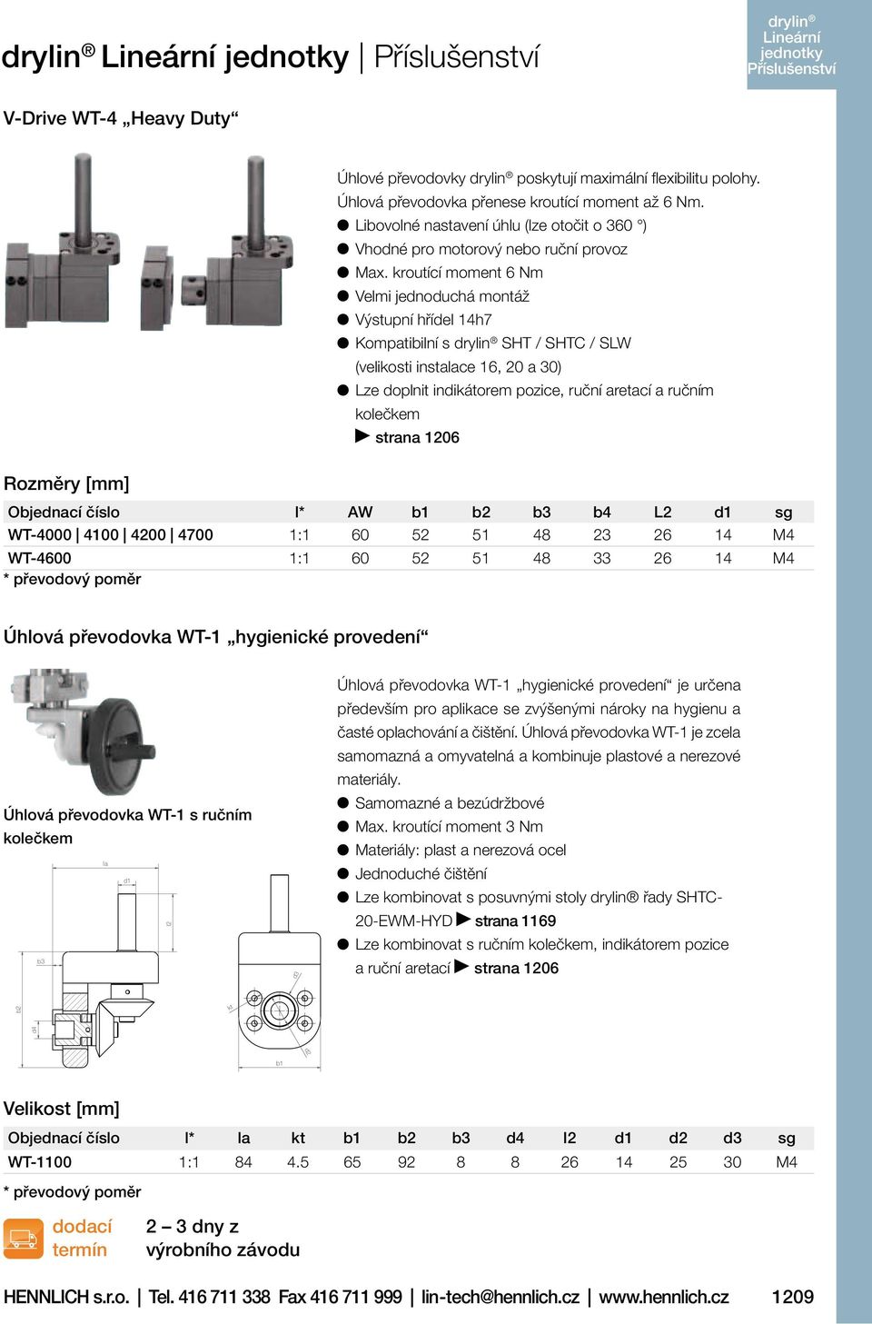 kroutící moment 6 Nm Velmi jednoduchá montáž Výstupní hřídel 14h7 Kompatibilní s drylin SHT / SHTC / SLW (velikosti instalace 16, 20 a 30) Lze doplnit indikátorem pozice, ruční aretací a ručním