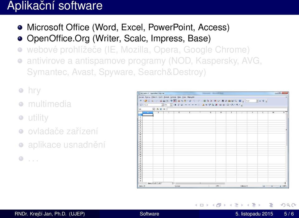 antivirove a antispamove programy (NOD, Kaspersky, AVG, Symantec, Avast, Spyware, Search&Destroy)