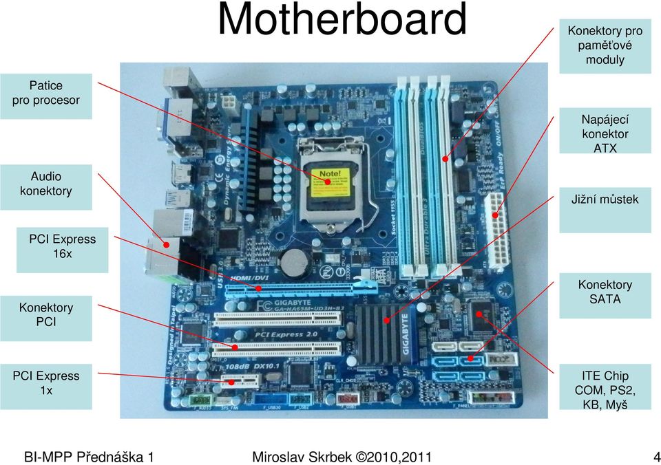 Express 16x Konektory PCI Konektory SATA PCI Express 1x ITE