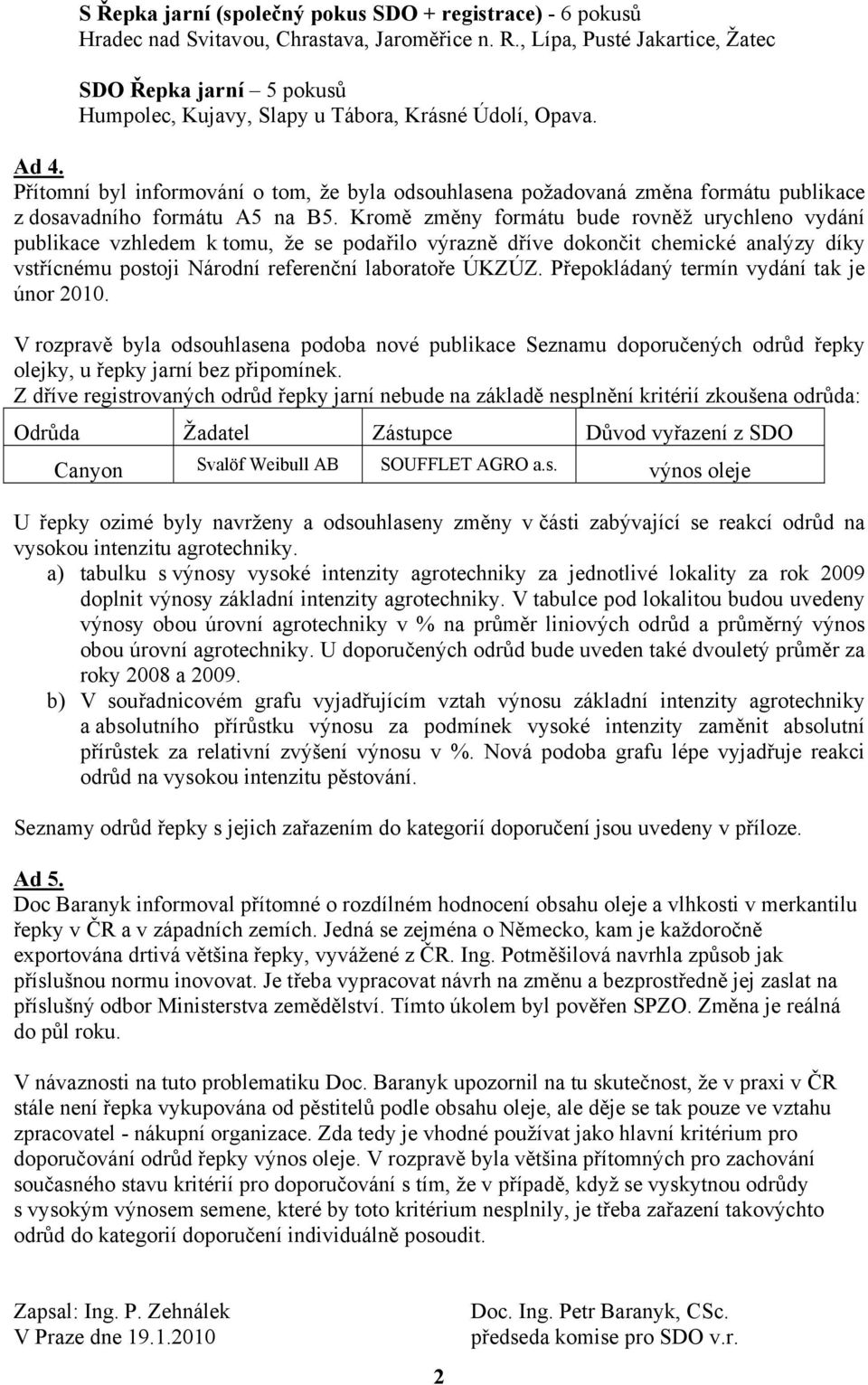 Přítomní byl informování o tom, že byla odsouhlasena požadovaná změna formátu publikace z dosavadního formátu A5 na B5.