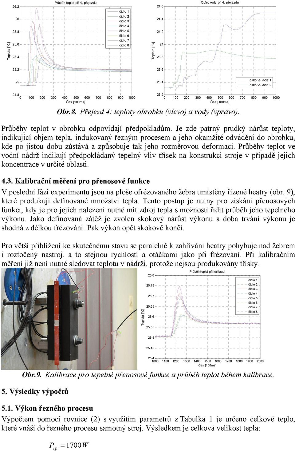 Je zde patrný prudký nárůst teploty, indikující objem tepla, indukovaný řezným procesem a jeho okamžité odvádění do obrobku, kde po jistou dobu zůstává a způsobuje tak jeho rozměrovou deformaci.