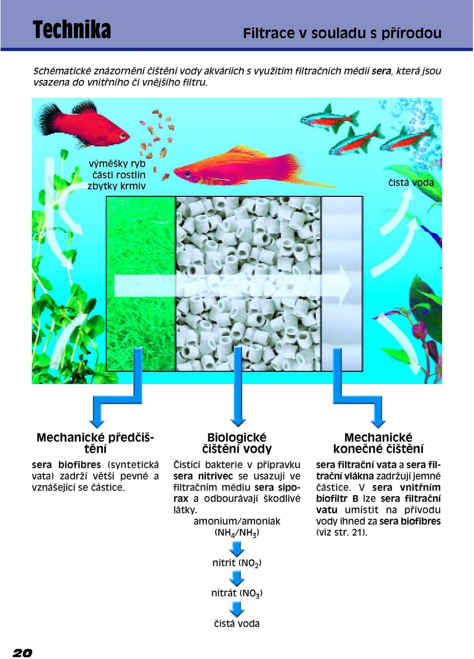 BiologickÈ ËiötÏní vody»istící bakterie v p ípravku sera nitrivec se usazují ve filtraëním mèdiu sera siporax a odbourávají ökodlivè látky.