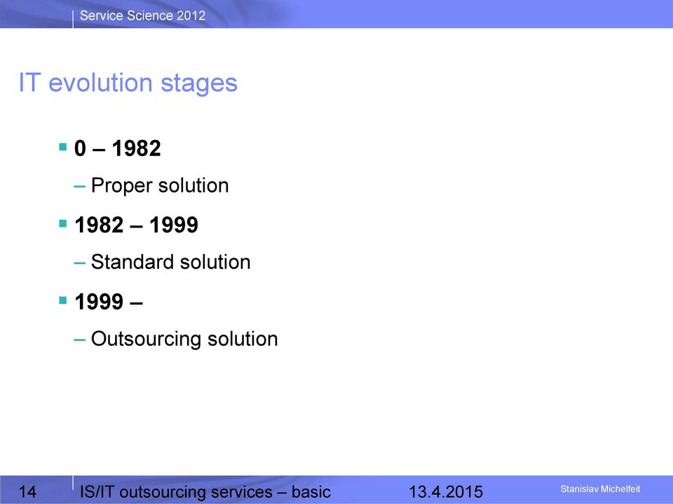 solution 1999 Outsourcing solution