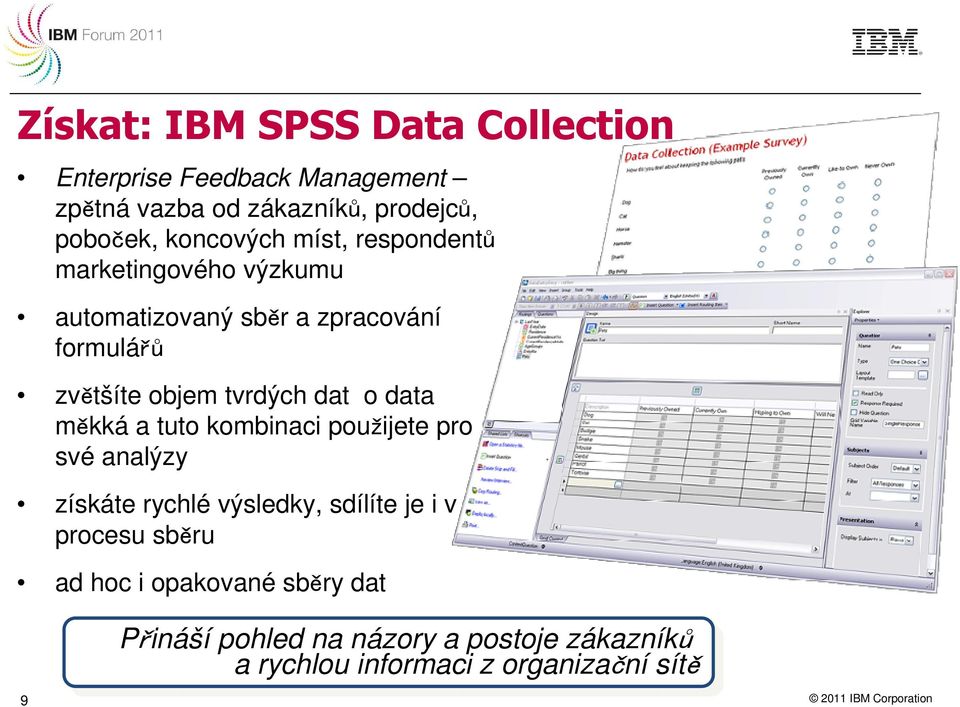 tvrdých dat o data měkká a tuto kombinaci použijete pro své analýzy získáte rychlé výsledky, sdílíte je i v procesu