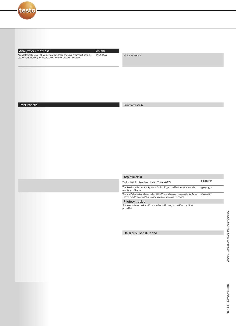 Volitelný měřící modul: CO (s kompenzací H 2 ), 0... 10,000 Volitelný měřící modul CO low (s kompenzací H 2 ), 0 to 500 0393 1102 Volitelný měřící modul: NO, 0.