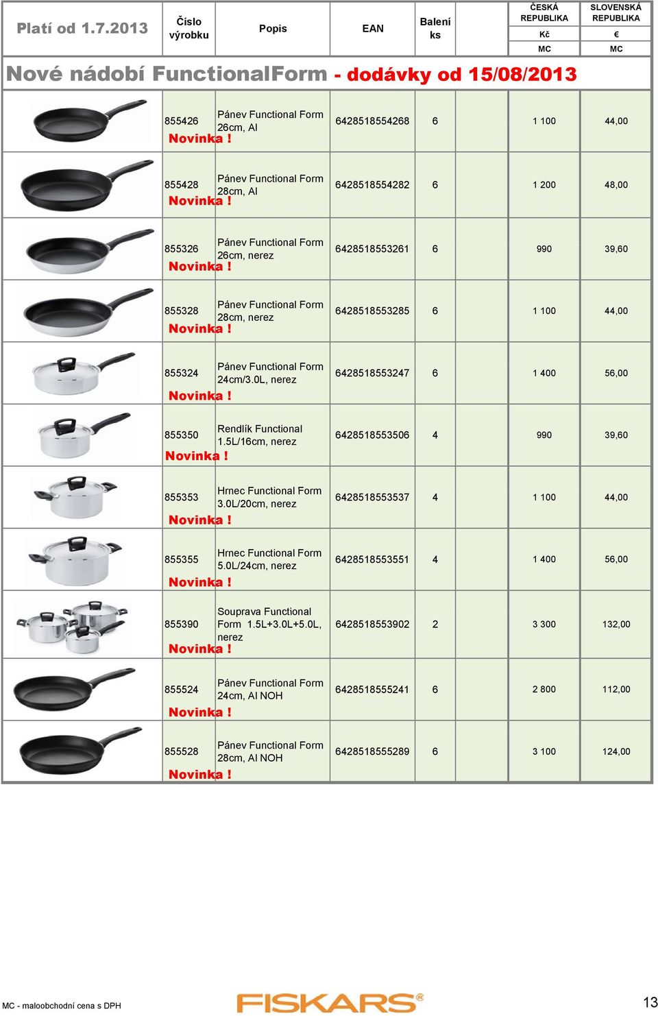 0L, nerez 6428518553247 6 1 400 56,00 Rendlík Functional 855350 1.5L/16cm, nerez 6428518553506 4 990 39,60 Hrnec Functional Form 855353 3.