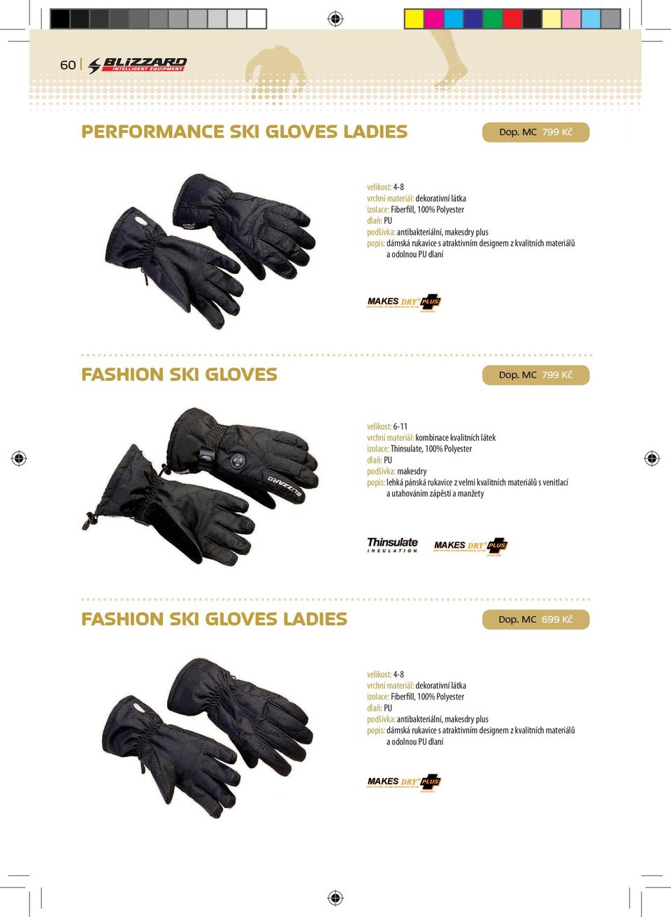 kvalitních materiálů a odolnou PU dlaní FASHION SKI GLOVES Dop.