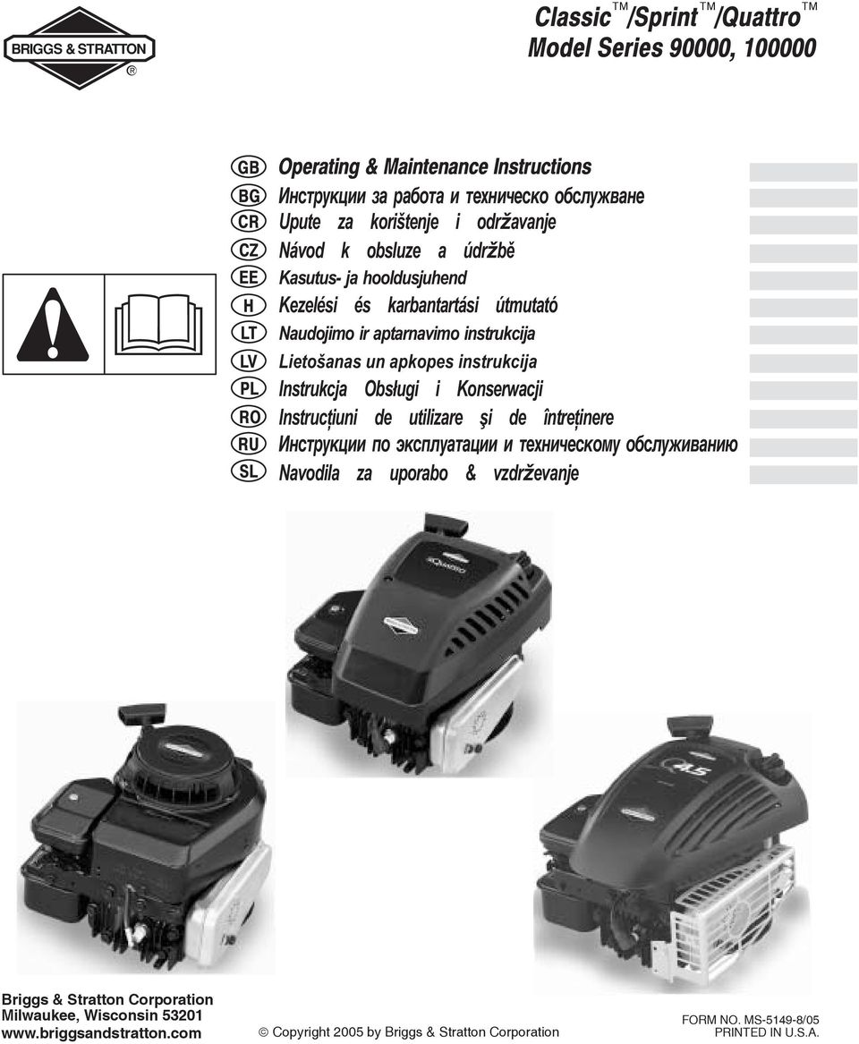 apkopes instrukcija Instrukcja Obs³ugi i Konserwacji Instrucþiuni de utilizare ºi de întreþinere Èíñòðóêöèè ïî ýêñïëóàòàöèè è òåõíè åñêîìó îáñëóæèâàíèþ Navodila za uporabo &