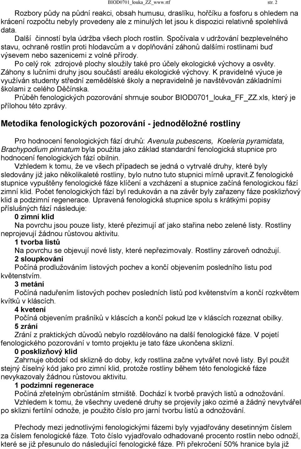 Další činností byla údržba všech ploch rostlin.